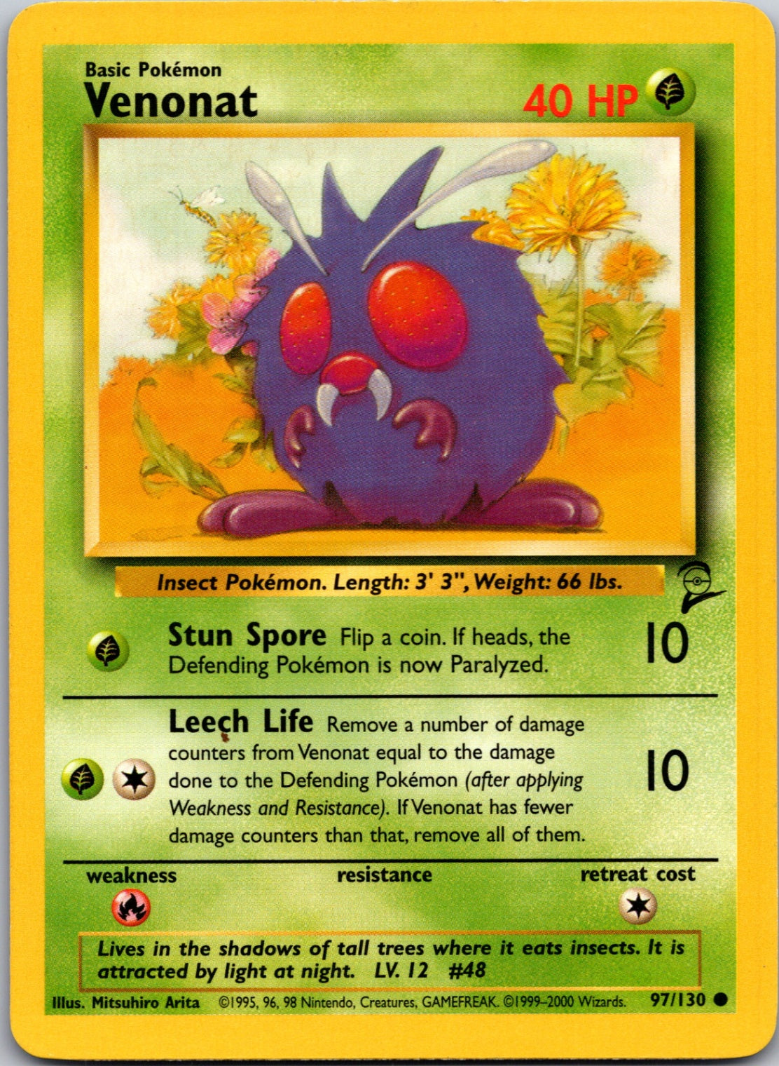 2000 Base Set 2 #097/130 Venonat Common C132