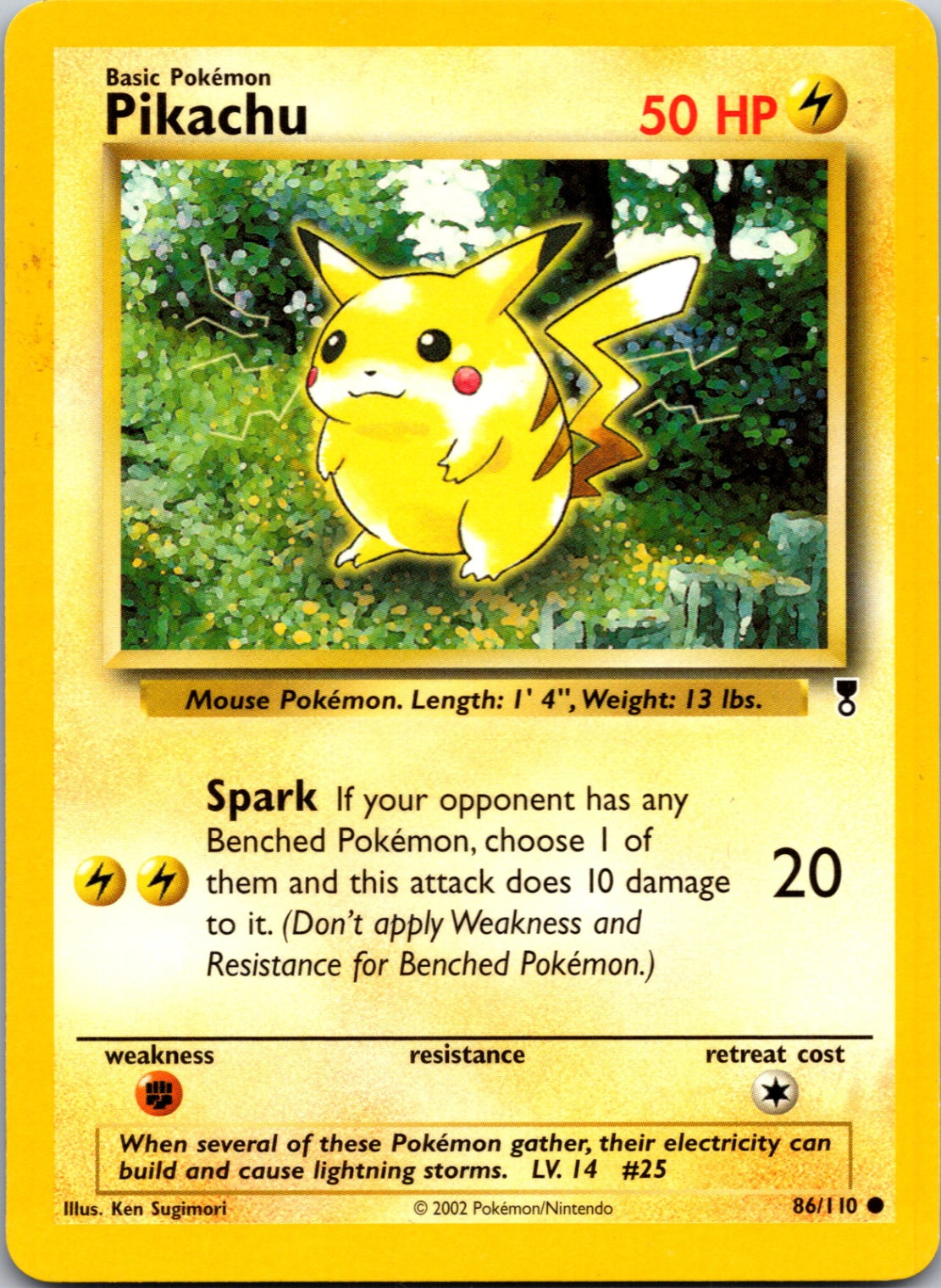 2002 Legendary Collection 086/110 Pikachu Common C73