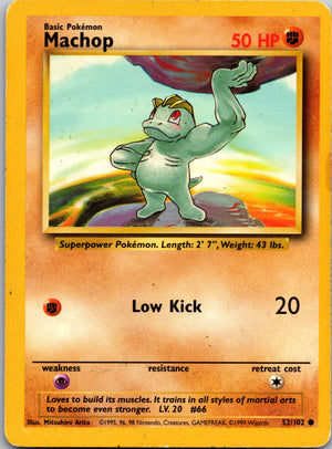 1999 Base Set 052/102 Machop Common A61
