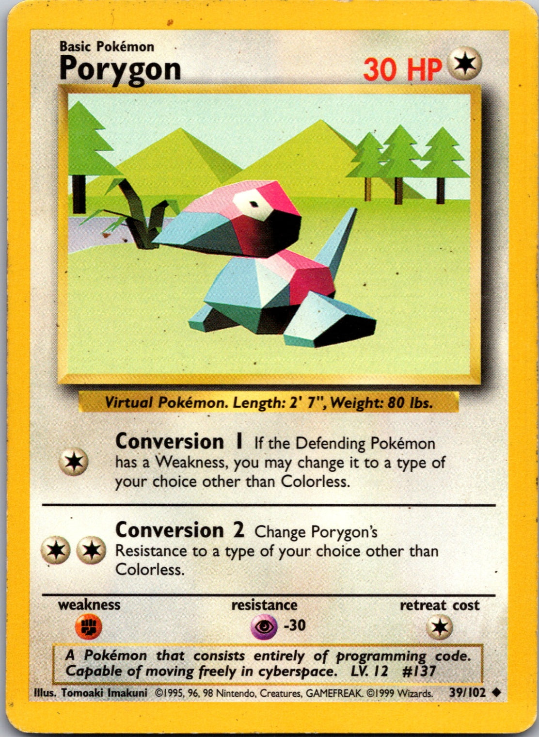 1999 Base Set #039/102 Porygon Uncommon C119