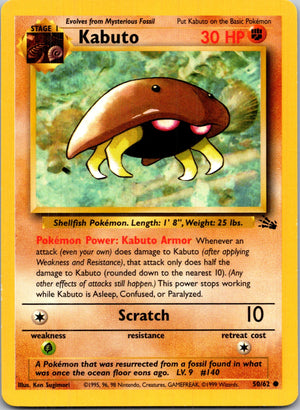 1999 Fossil #50/62 Kabuto Common B223