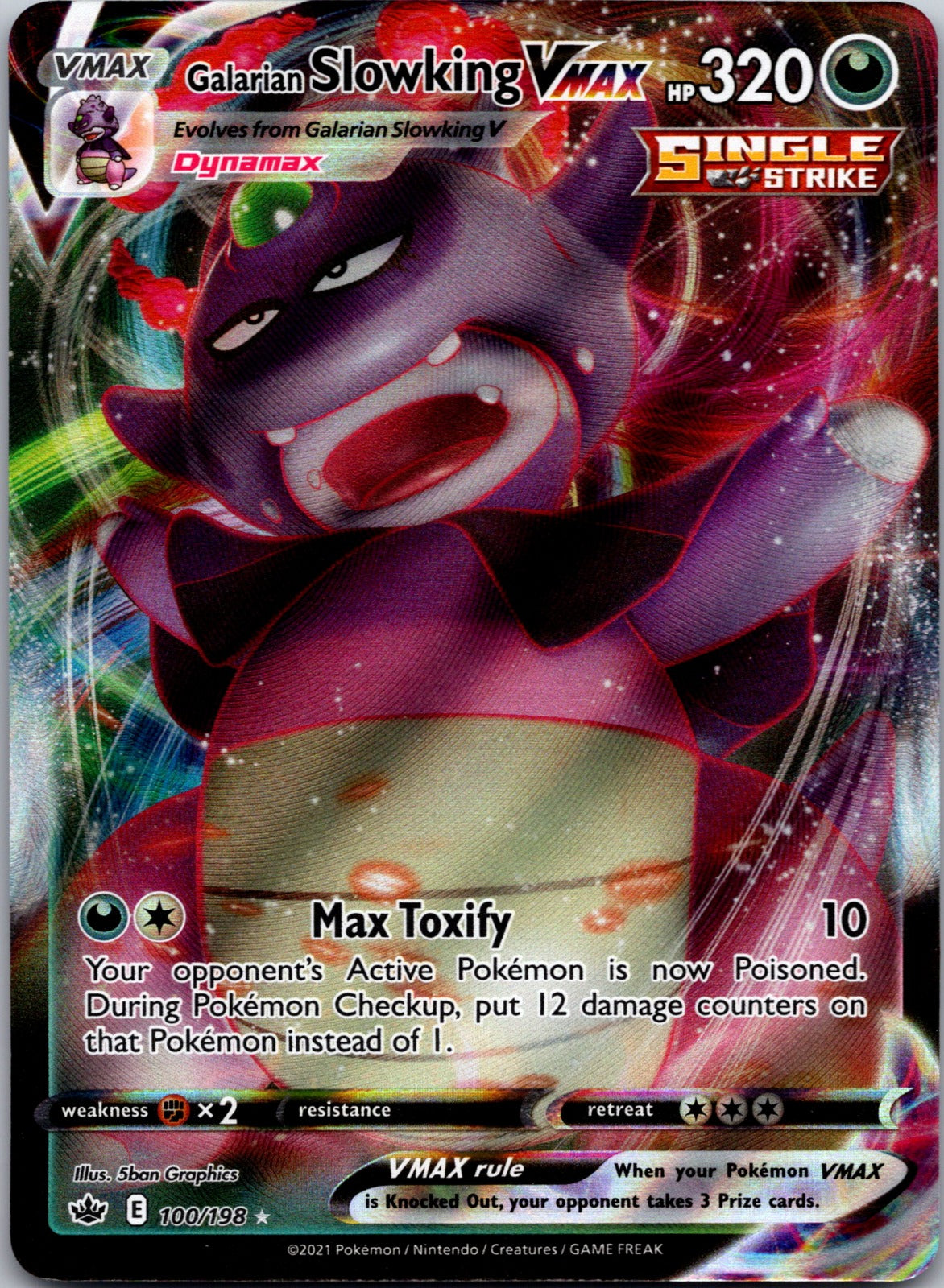 2021 SWSH06: Chilling Reign 100/198 Galarian Slowking VMAX NM