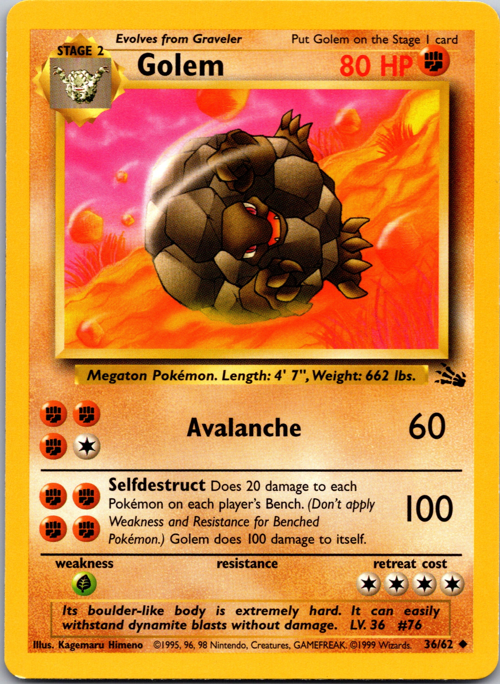 2000 Fossil 36/62 Golem Uncommon A321