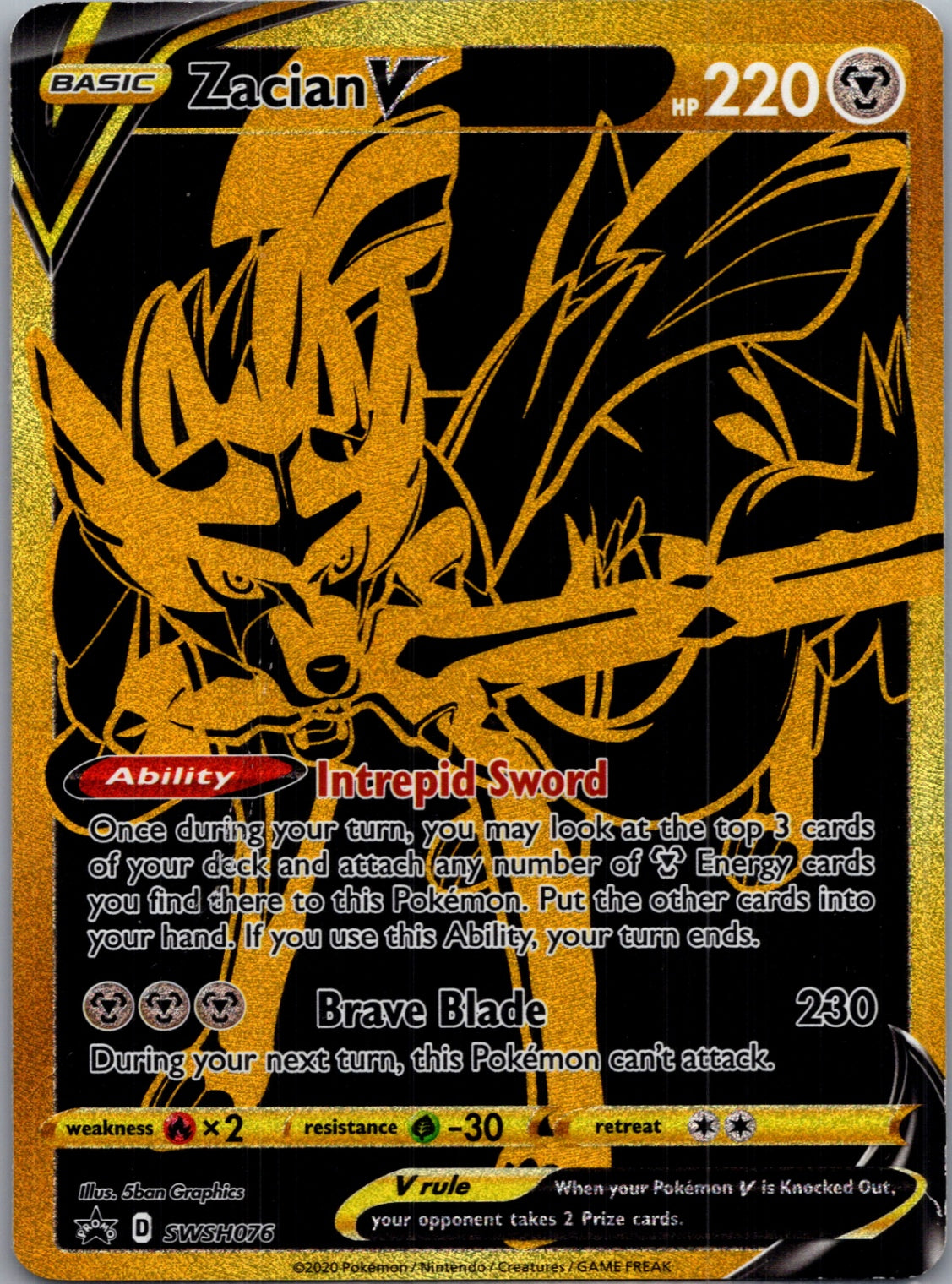 2020 SWSH: Sword & Shield Promo Cards SWSH076 Zacian V Promo F3