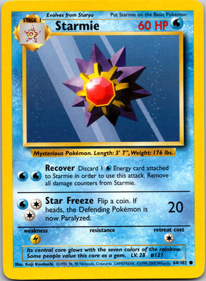 1999 Base Set #064/102 Starmie Common C99