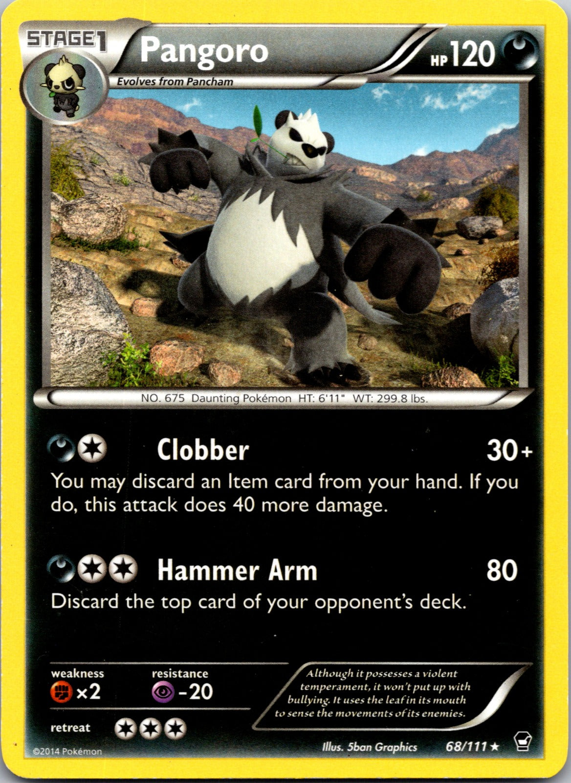 2014 XY - Furious Fists 68/111 Pangoro LP E47