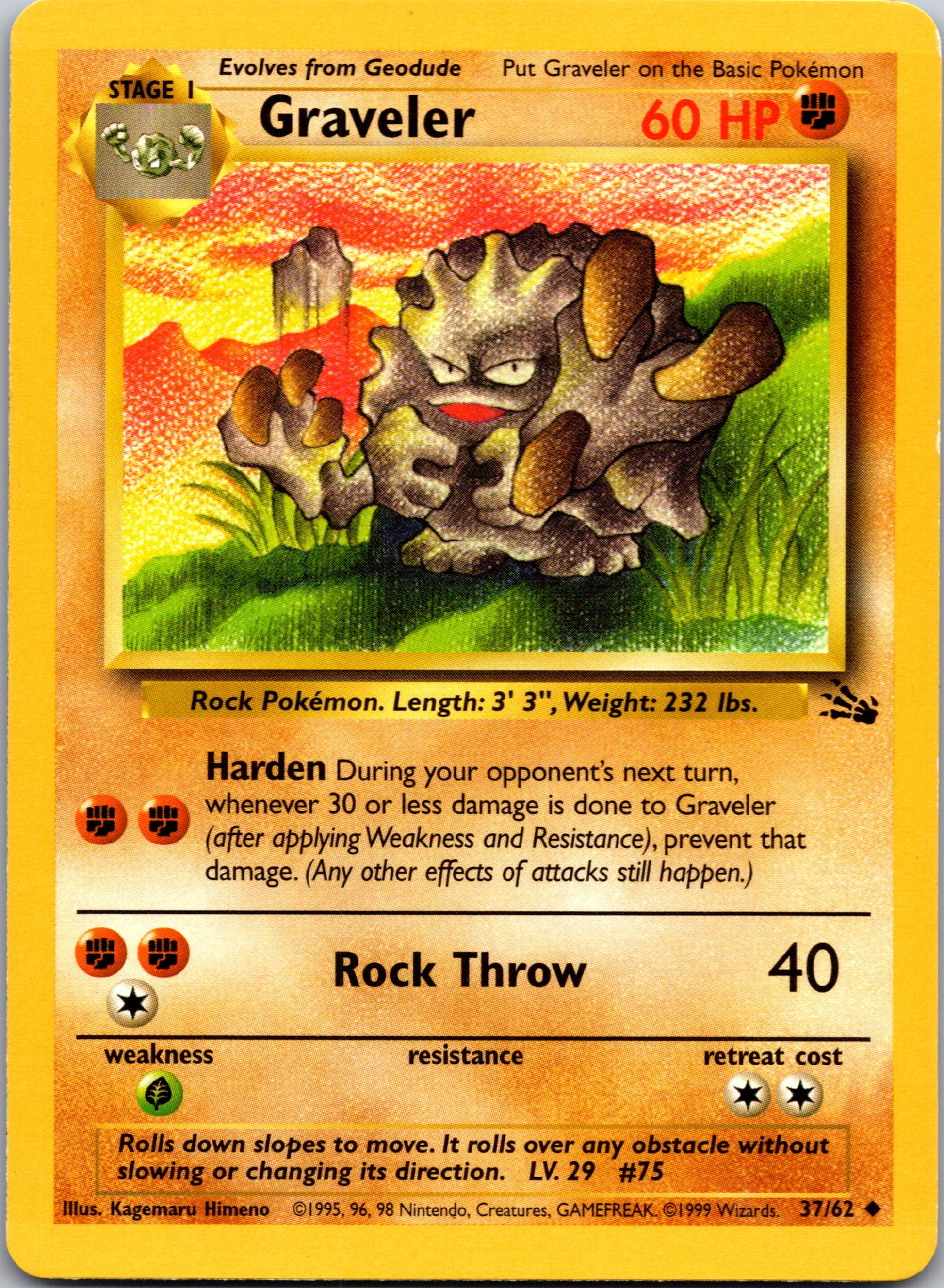2000 Fossil 37/62 Graveler Uncommon A310