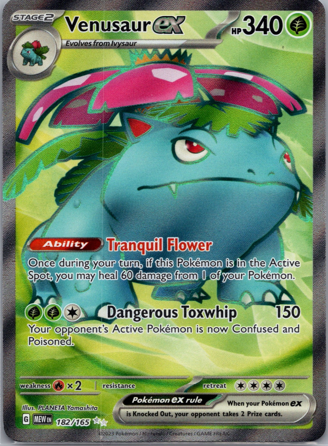 Venusaur ex Holofoil Ultra Rare SV: Scarlet & Violet 151 182/165 NM