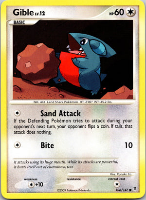 2016 League and Championship Cards 106/147 Gible - (Championship Promo) [Staff] LP