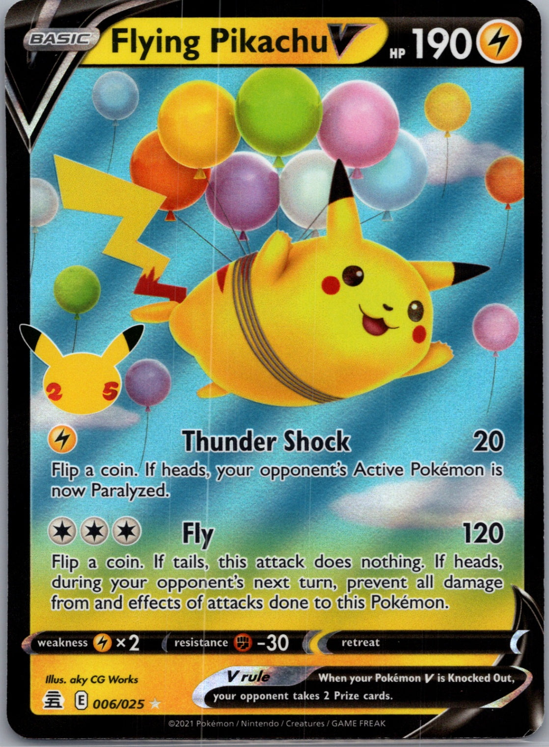 Flying Pikachu V Holofoil Ultra Rare Celebrations 006/025 NM