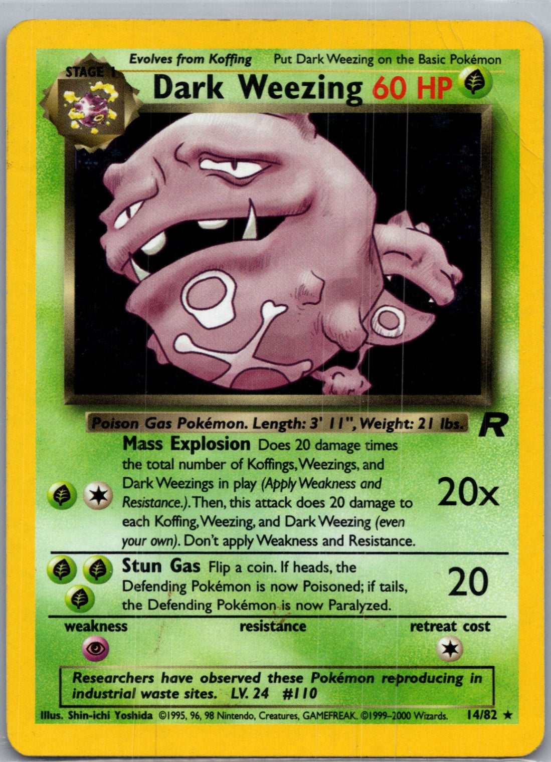 2000 Team Rocket 14/82 Dark Weezing (14) Holo Rare G213