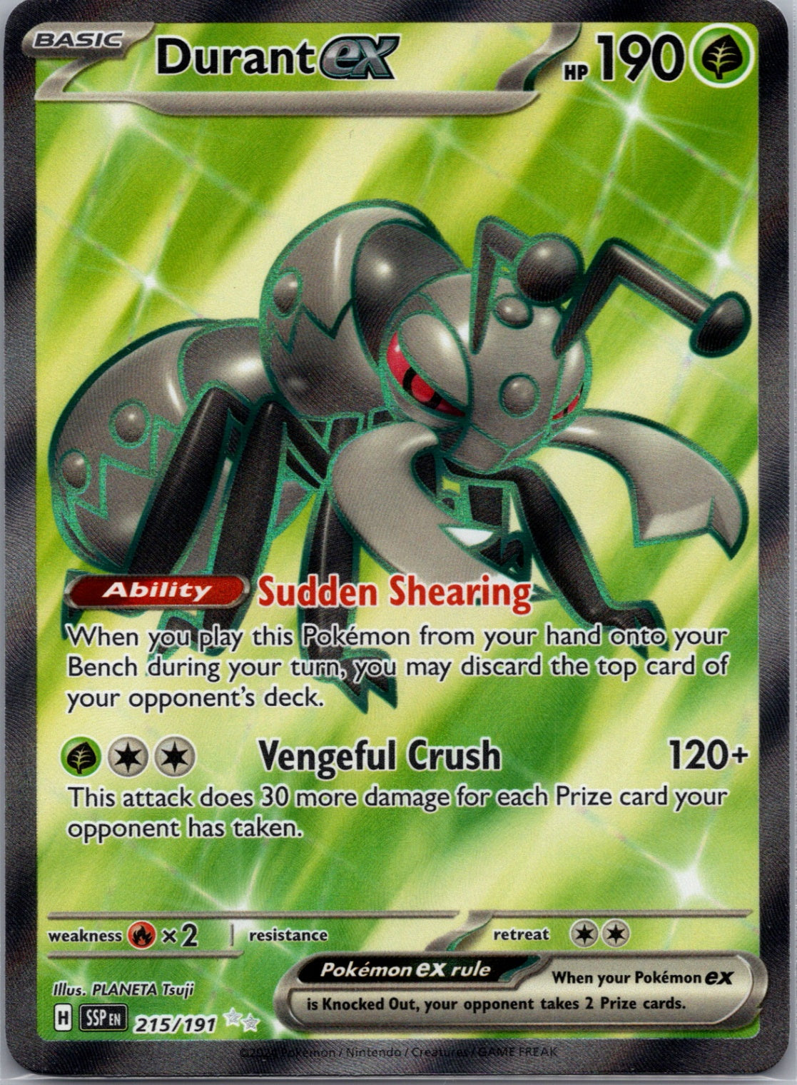 Durant ex Holofoil Ultra Rare SV08: Surging Sparks 215/191 NM