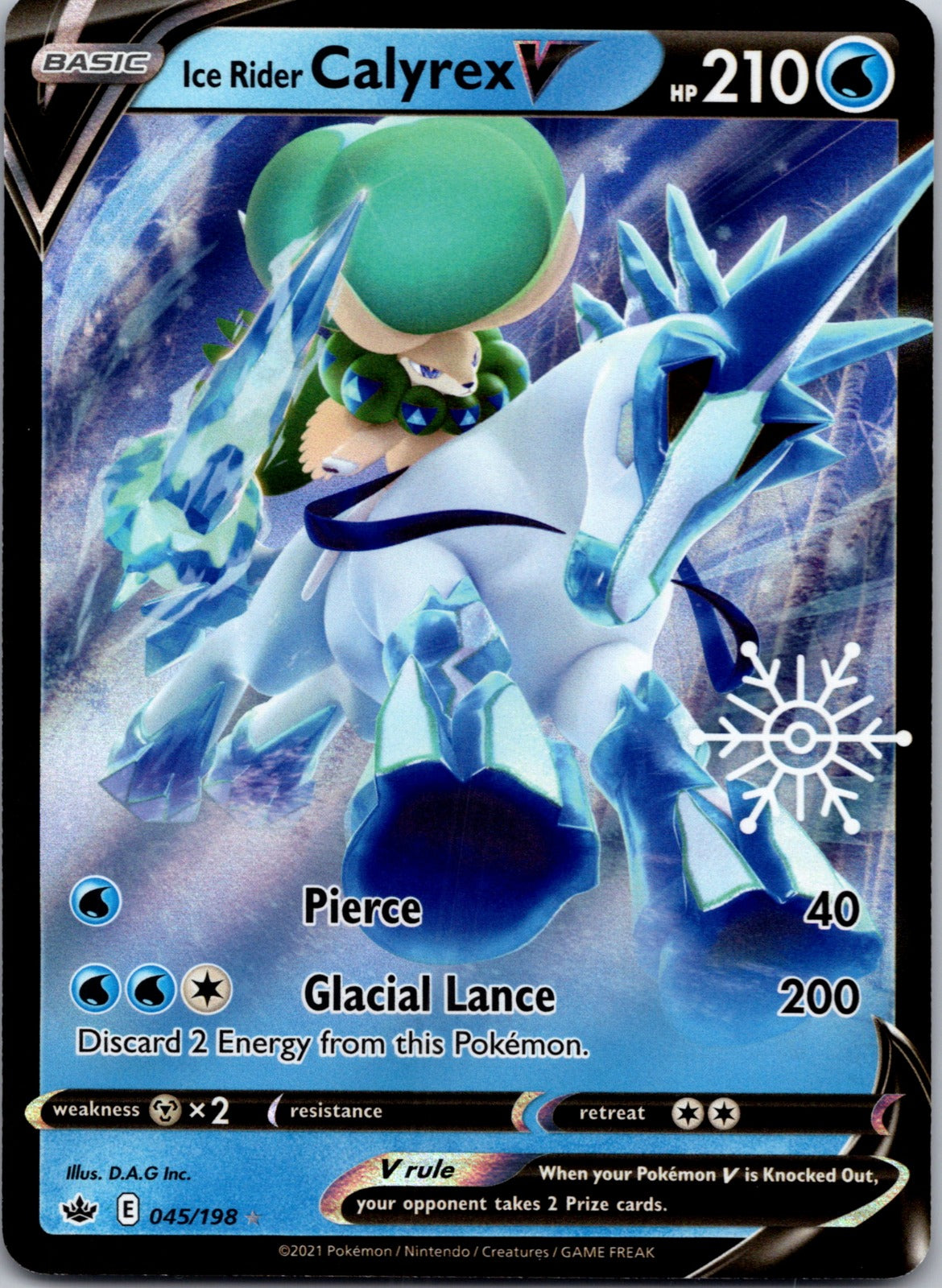 2021 Chilling Reign 045/198 Ice Rider Calyrex V - (Holiday Calendar) NM  X203