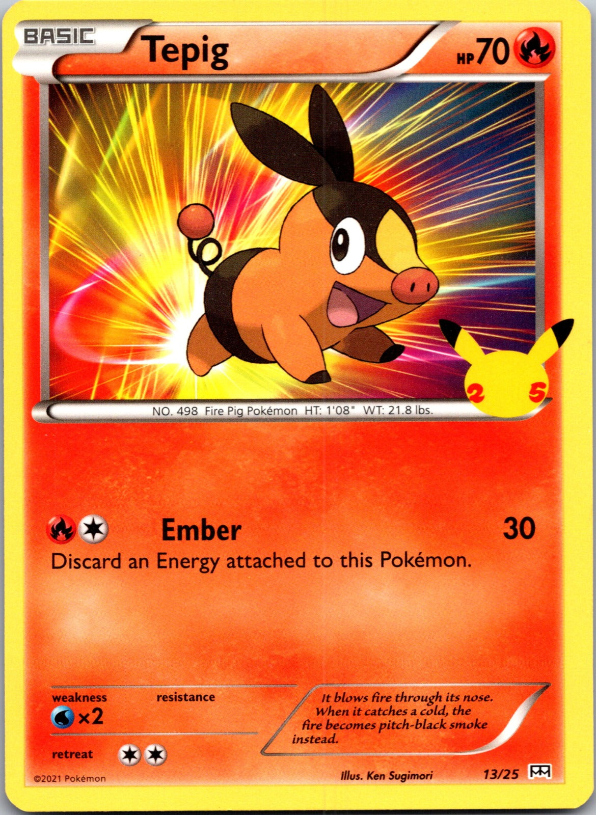 2021 McDonald's 25th Anniversary Promo 013/025 Tepig NM  X263