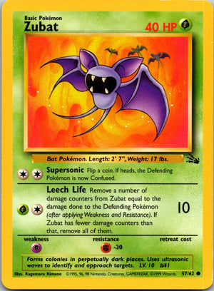 1999 Fossil 57/62 Zubat Common L191
