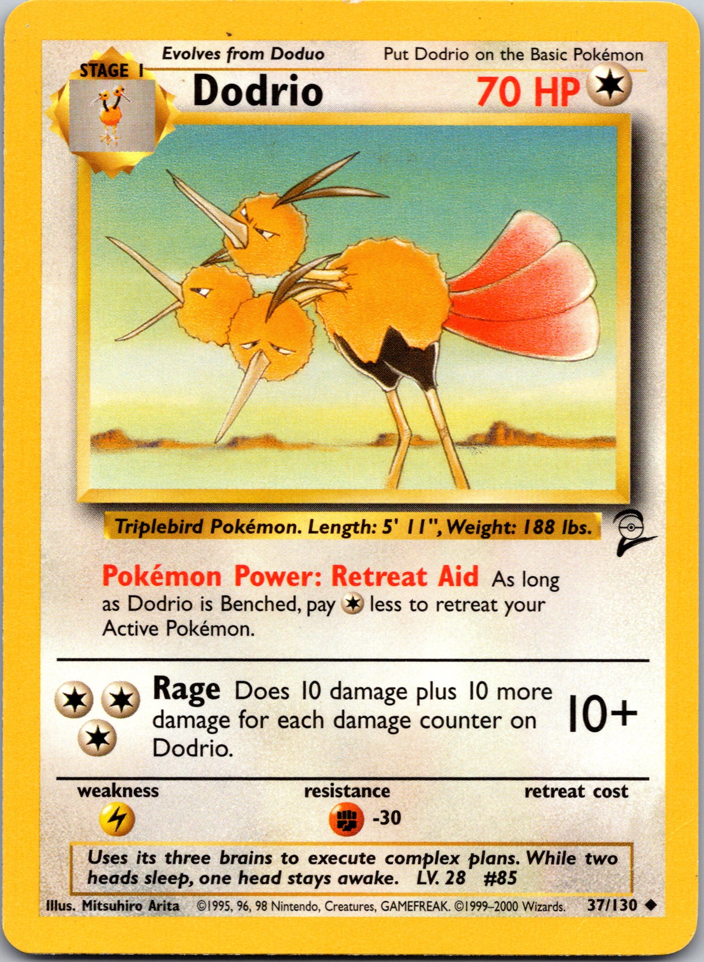 1999 Base Set 2 037/130 Dodrio Uncommon A139