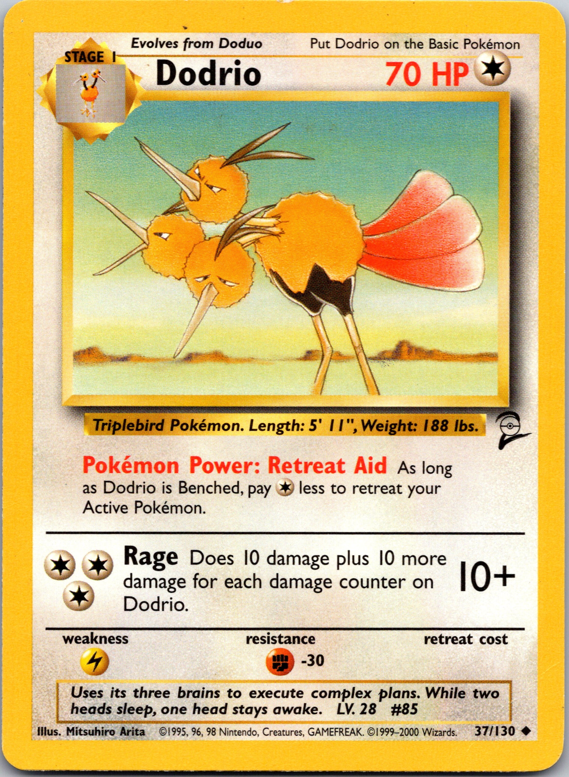1999 Base Set 2 037/130 Dodrio Uncommon A139