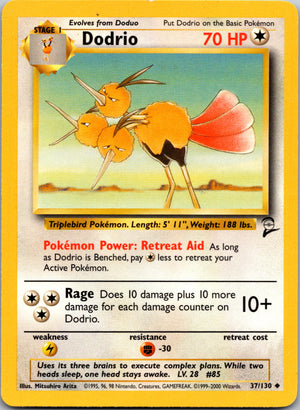 1999 Base Set 2 037/130 Dodrio Uncommon A139
