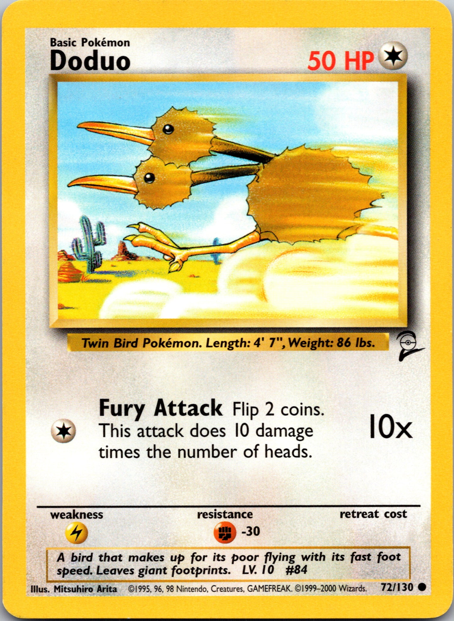 1999 Base Set 2 072/130 Doduo Common A95