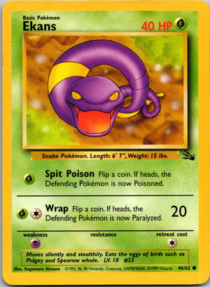 1999 Fossil 46/62 Ekans Common L71