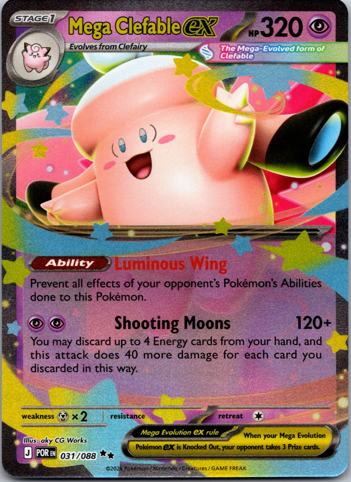 2026 ME03: Perfect Order 031/088 Mega Clefable ex LP