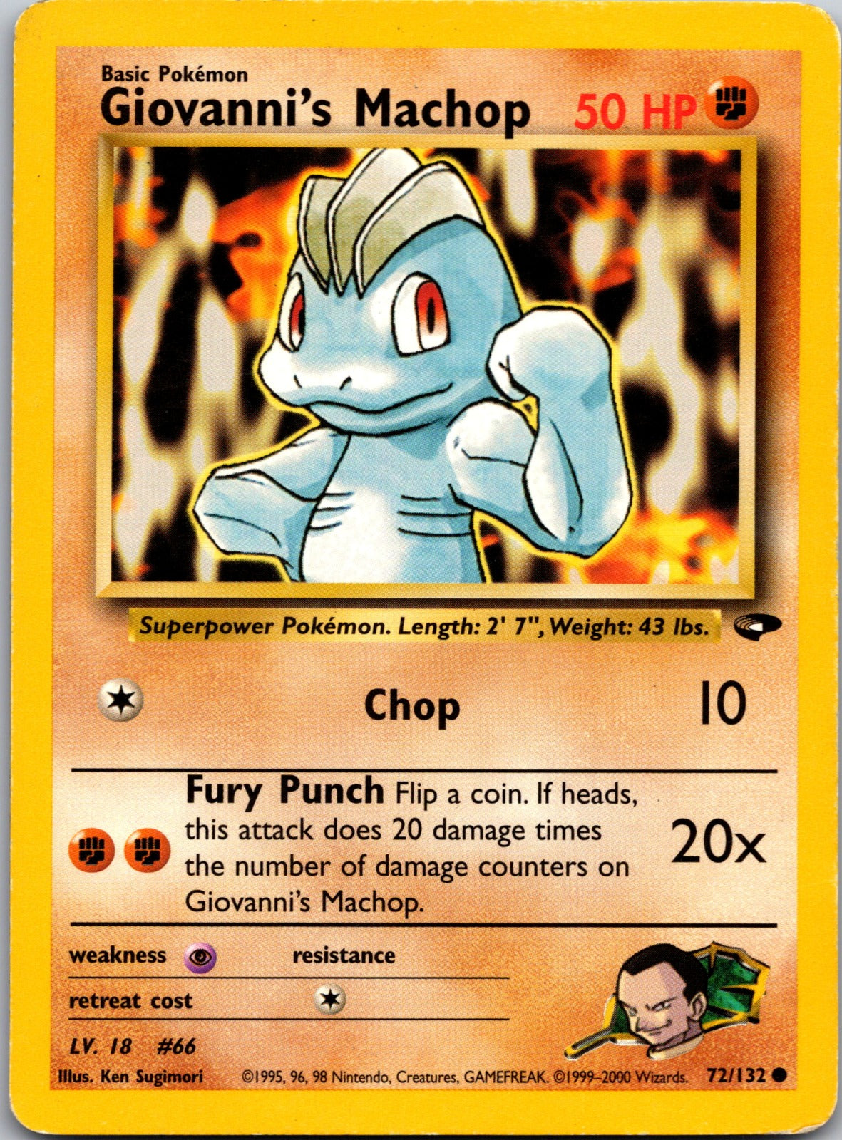 2000 Gym Challenge 072/132 Giovanni's Machop LP