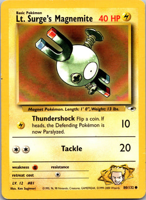 2000 Gym Heroes 080/132 Lt. Surge's Magnemite (80) LP