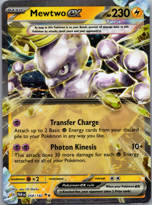 Mewtwo ex Holofoil Double Rare Prize Pack Series Cards 058/182 NM
