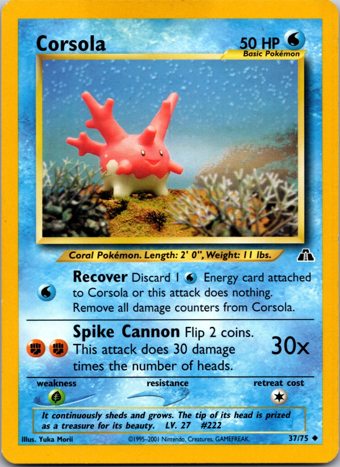 2001 Neo Discovery #37/75 Corsola Uncommon C97