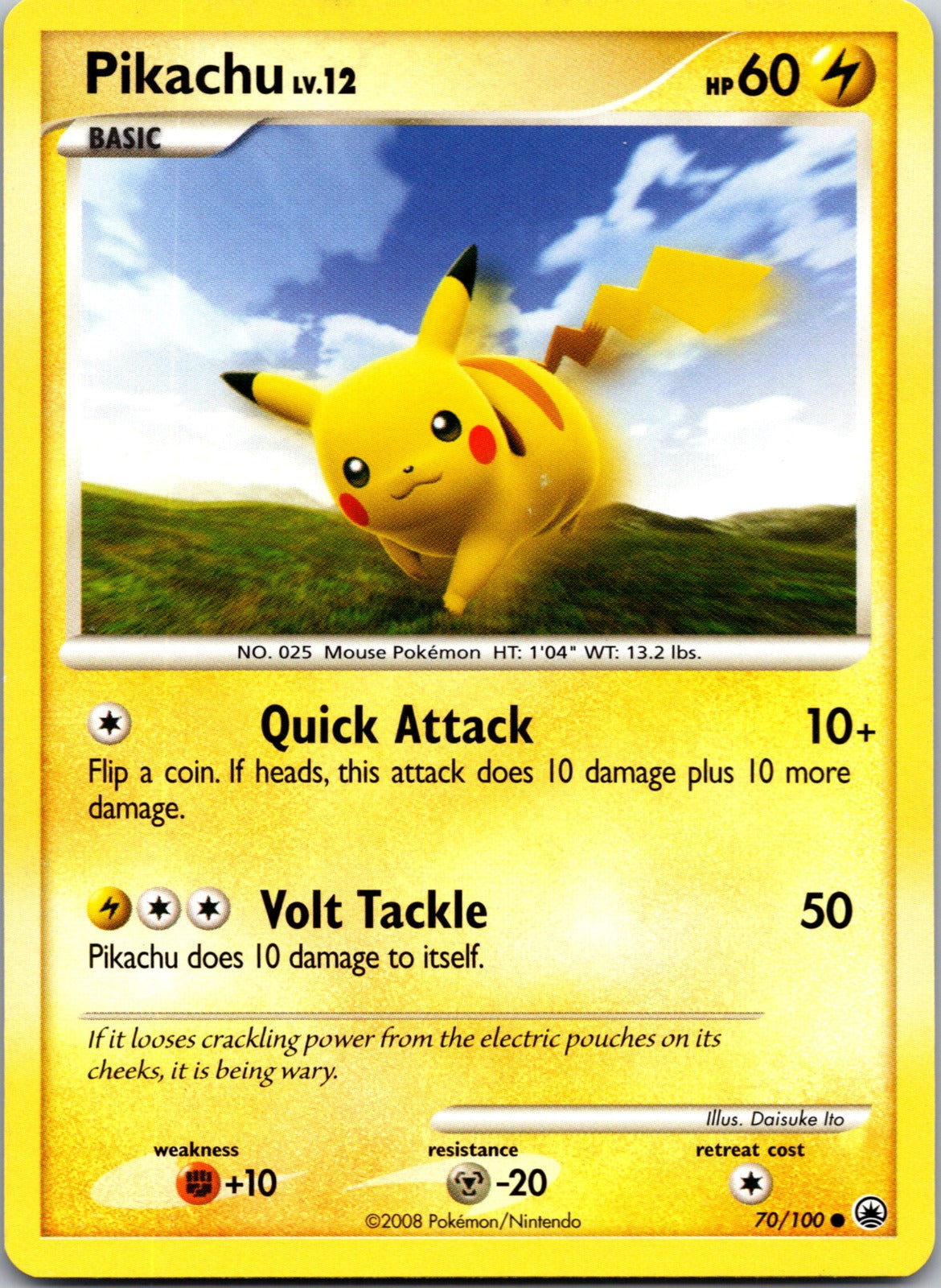 2008 Majestic Dawn 70/100 Pikachu LP