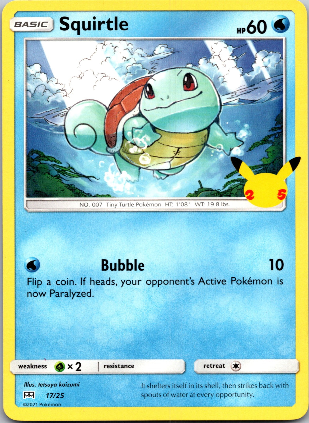2021 McDonald's 25th Anniversary Promo 017/025 Squirtle - 17/25 LP