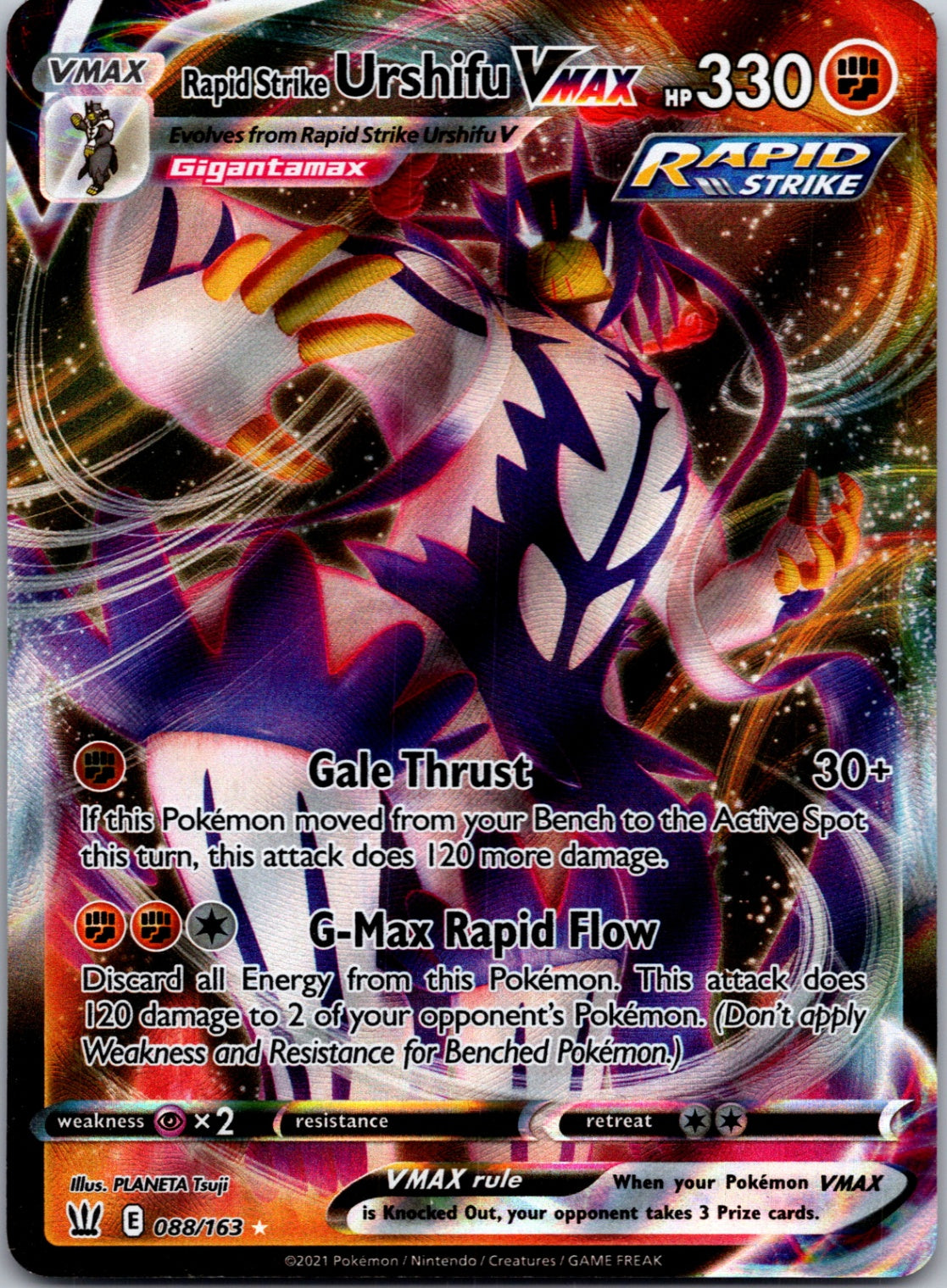 2021 SWSH05: Battle Styles 088/163 Rapid Strike Urshifu VMAX Ultra Rare D131