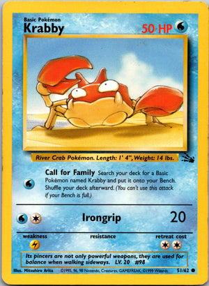 1999 Fossil 51/62 Krabby Common A214