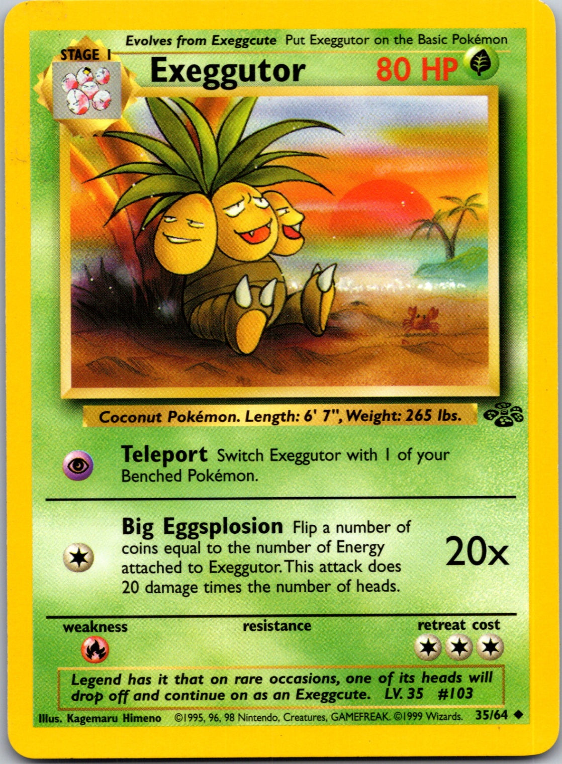 1999 Jungle 35/64 Exeggutor Uncommon L206