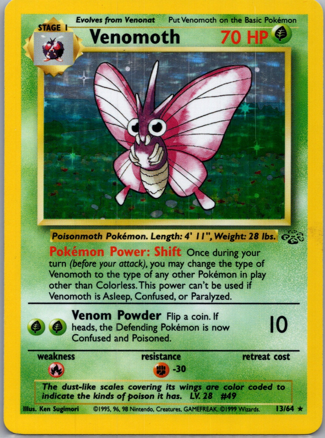 1999 Jungle 13/64 Venomoth (13) Holo Rare G231