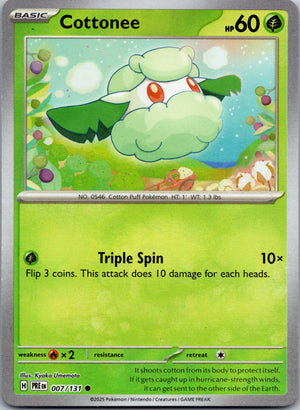 2025 SV: Prismatic Evolutions 007/131 Cottonee (Poke Ball Pattern) NM