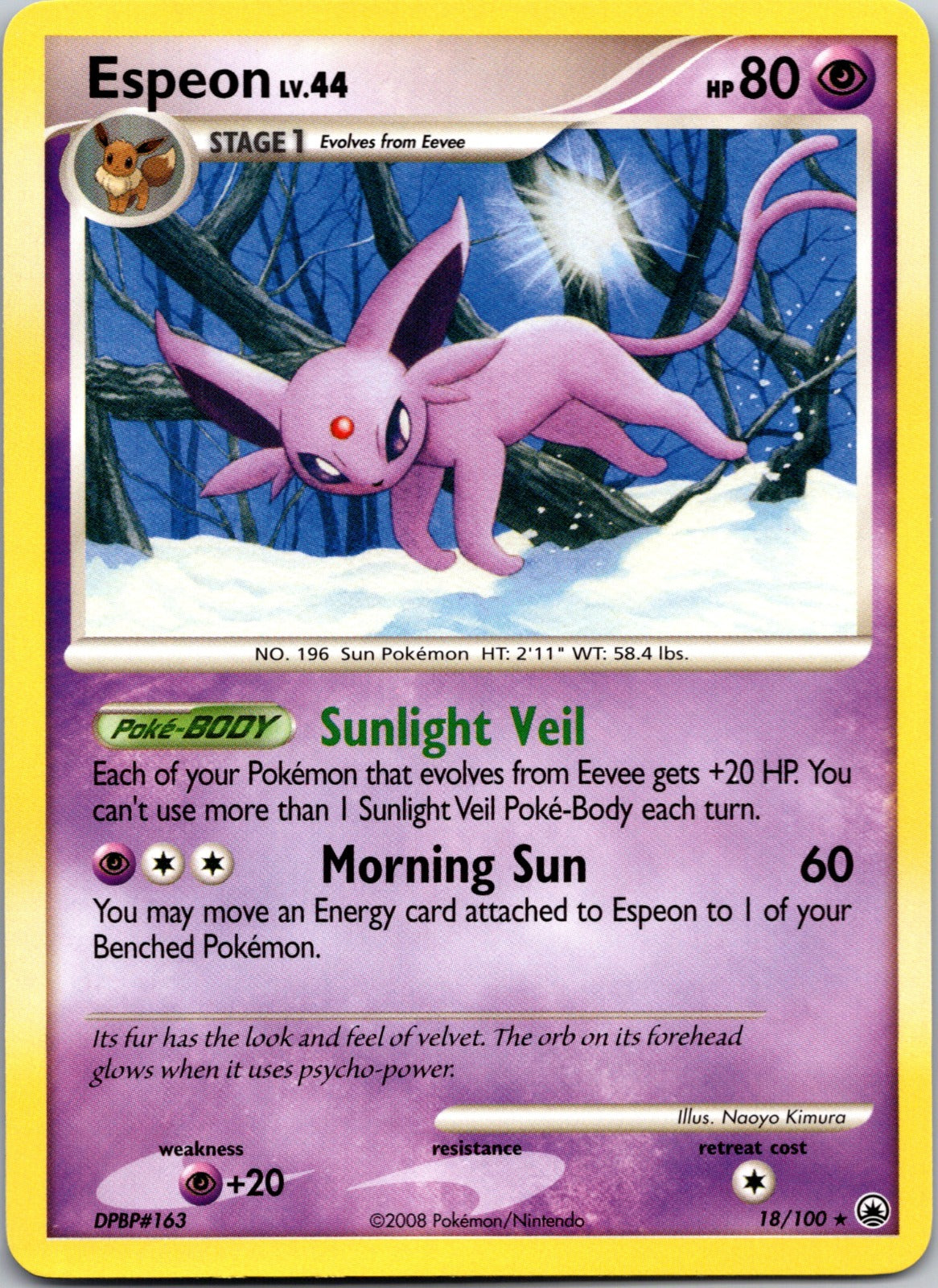 2008 Majestic Dawn 18/100 Espeon LP
