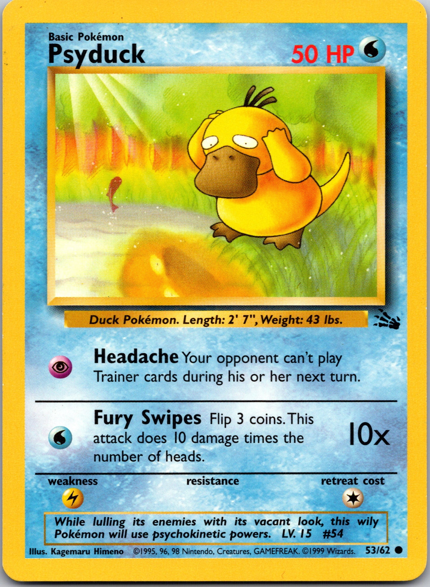 1999 Fossil 53/62 Psyduck Common A294