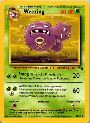 1999 Fossil #45/62 Weezing Uncommon B117