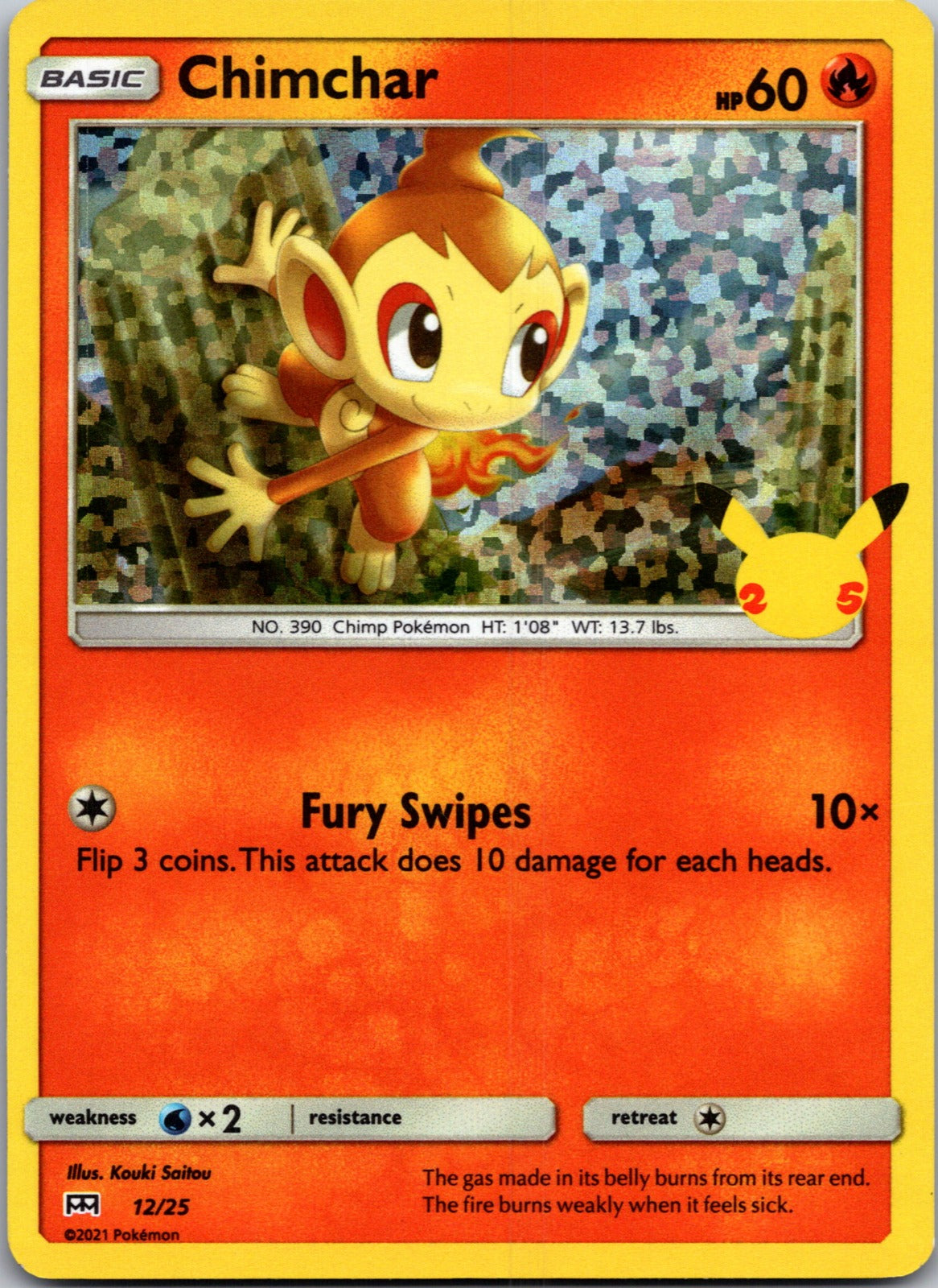 2021 McDonald's 25th Anniversary Promo 012/025 Chimchar - 12/25 LP