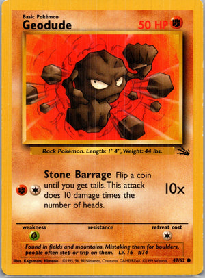 1999 Fossil #47/62 Geodude Common B166