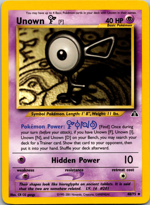 2003 Neo Discovery 48/75 Unown [F] Uncommon A48