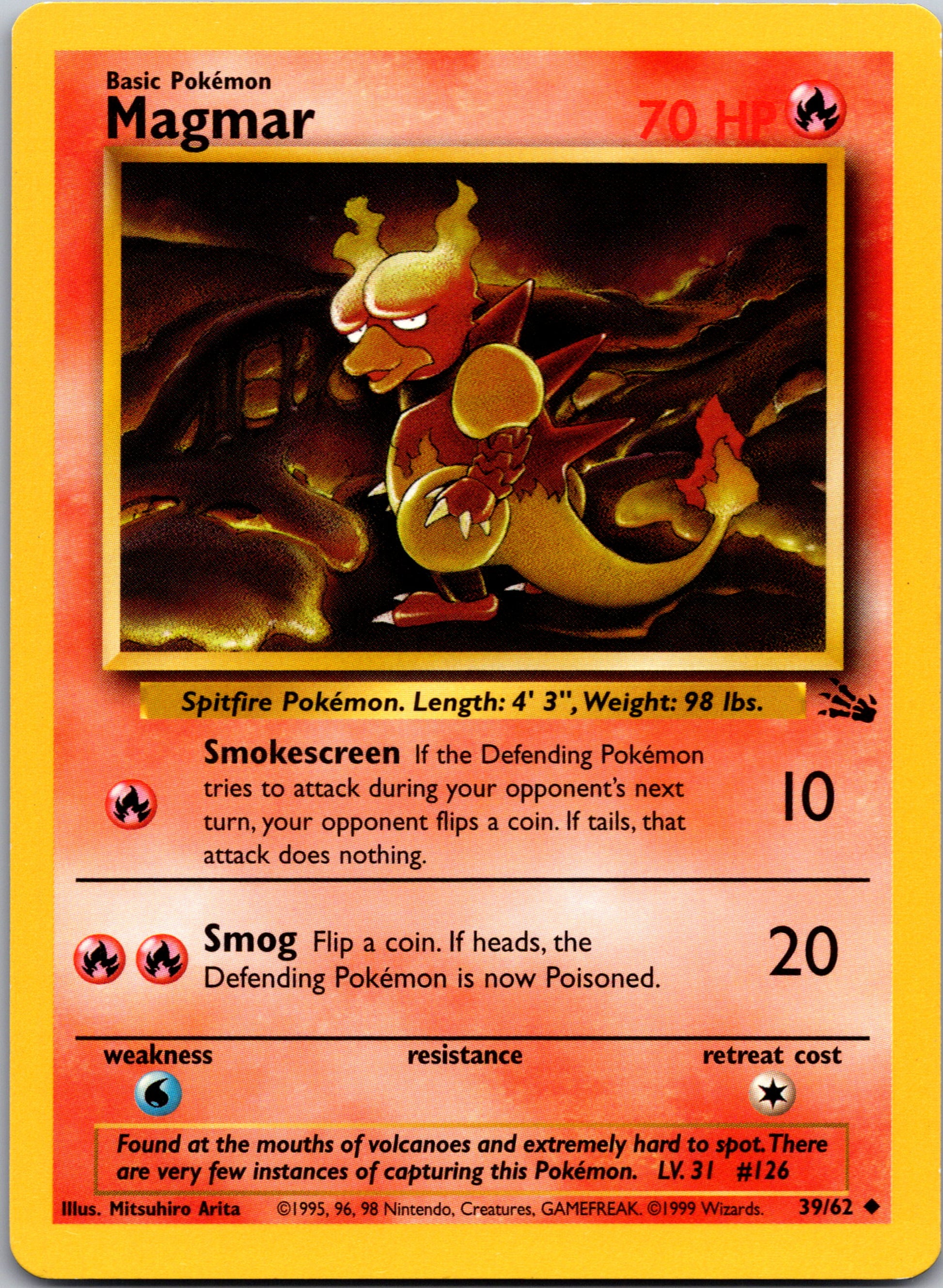 1999 Fossil 37/62 Magmar Uncommon B81