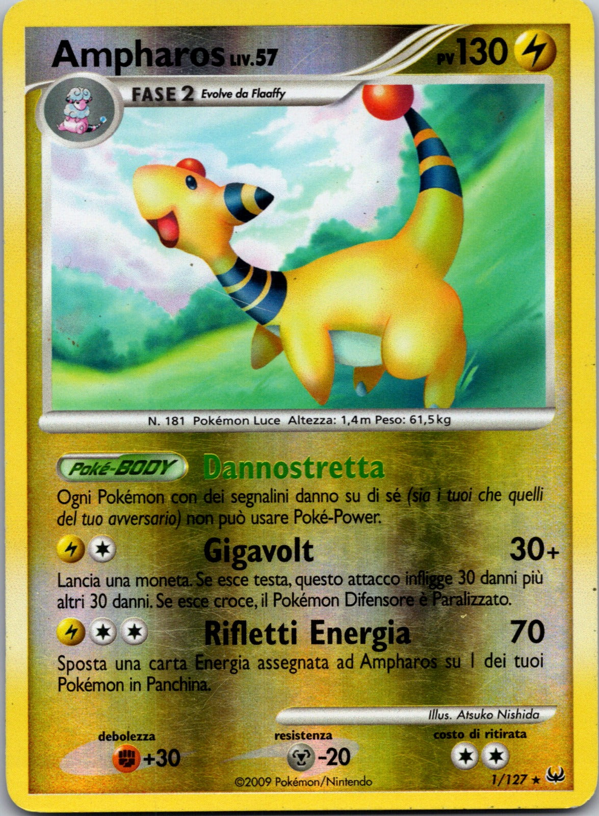 2009 Ampharos Platinum 1/127 NM