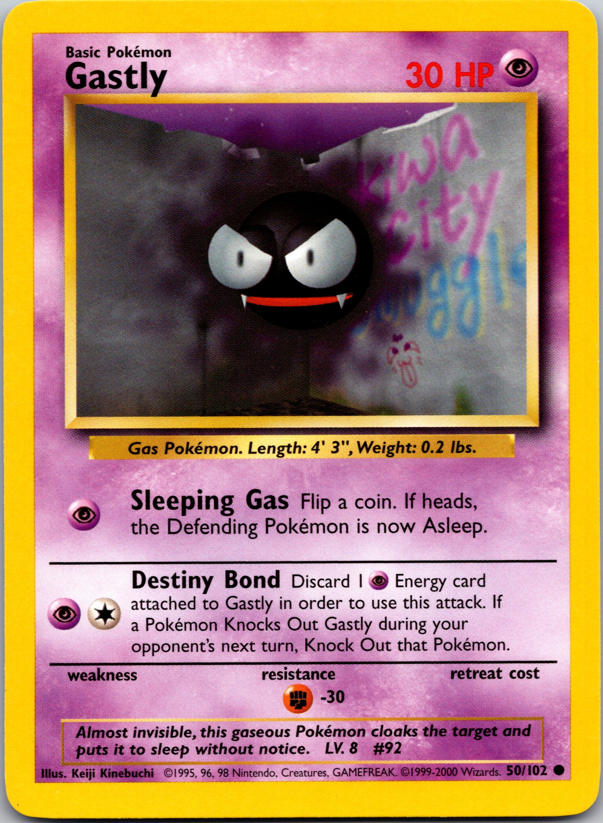 1999 Base Set 050/102 Gastly Common A129