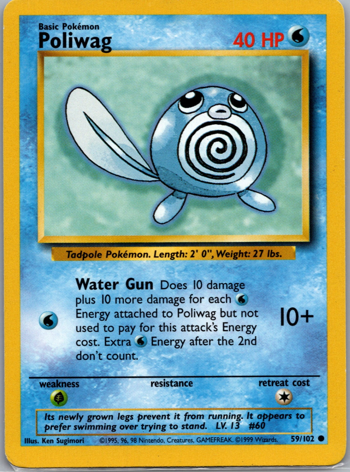 1999 Base Set  059/102 Poliwag Common M103