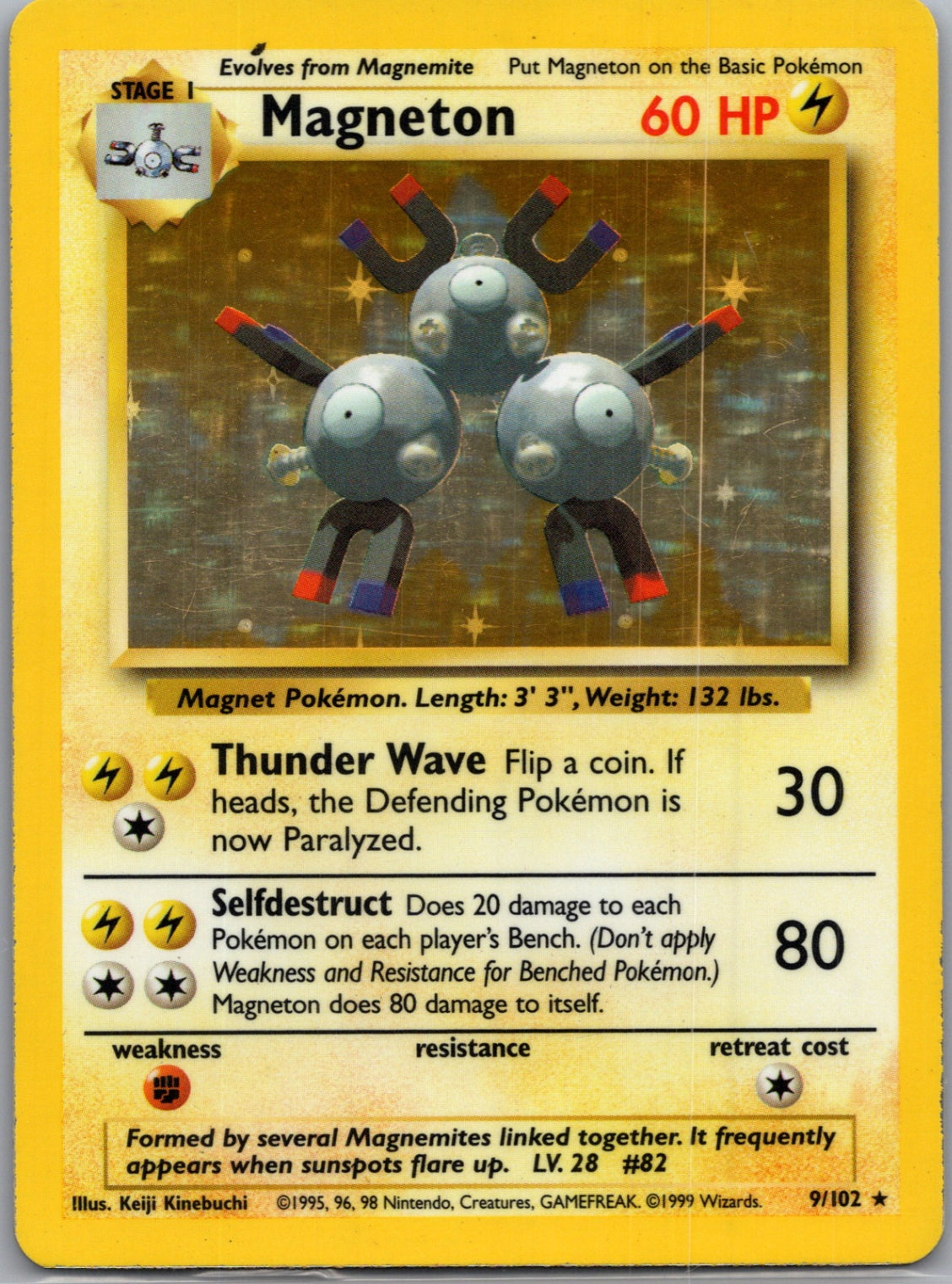 1999 Base Set 009/102 Magneton Holo Rare G205