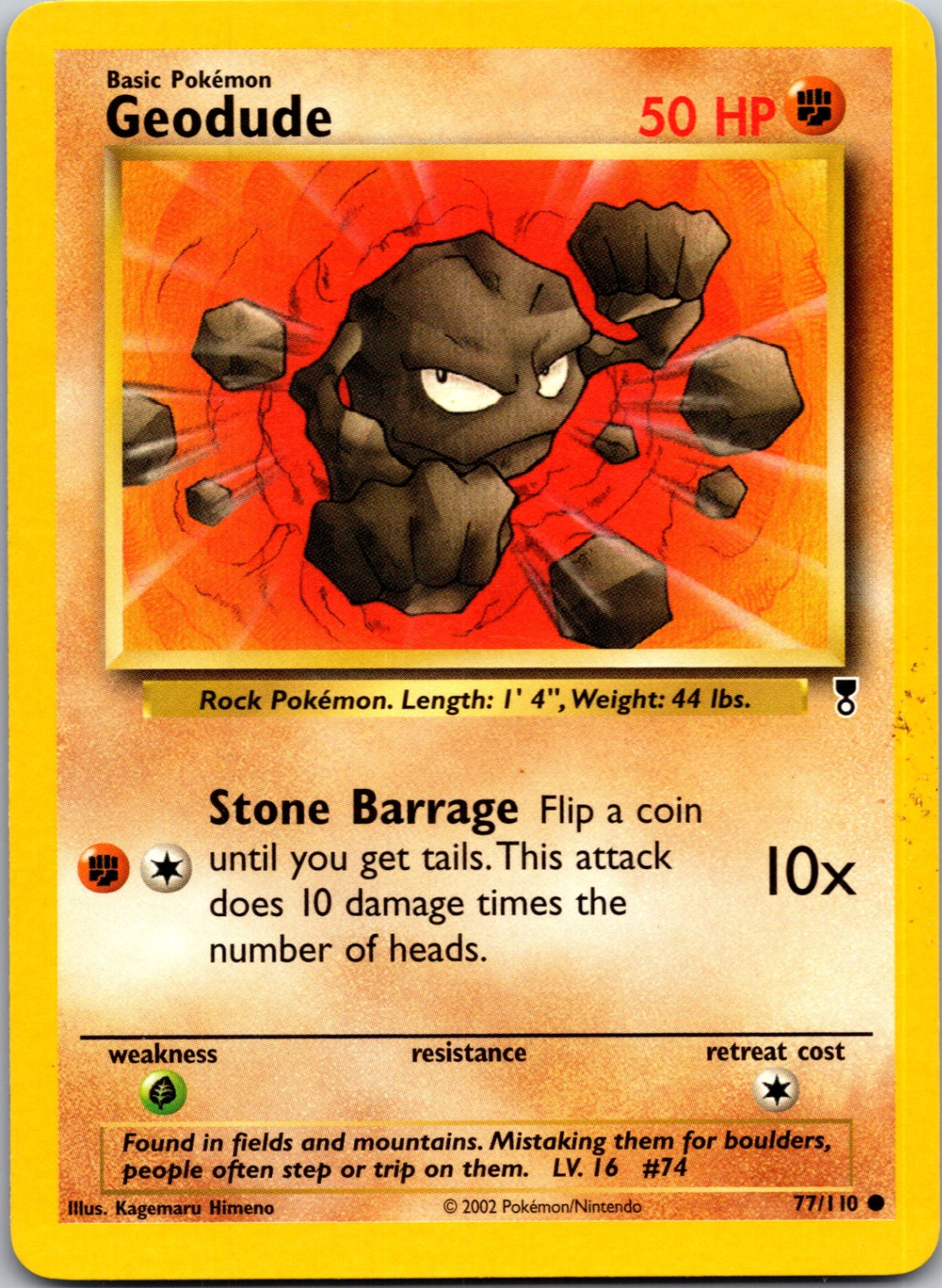 2002 Legendary Collection 077/110 Geodude Common L199
