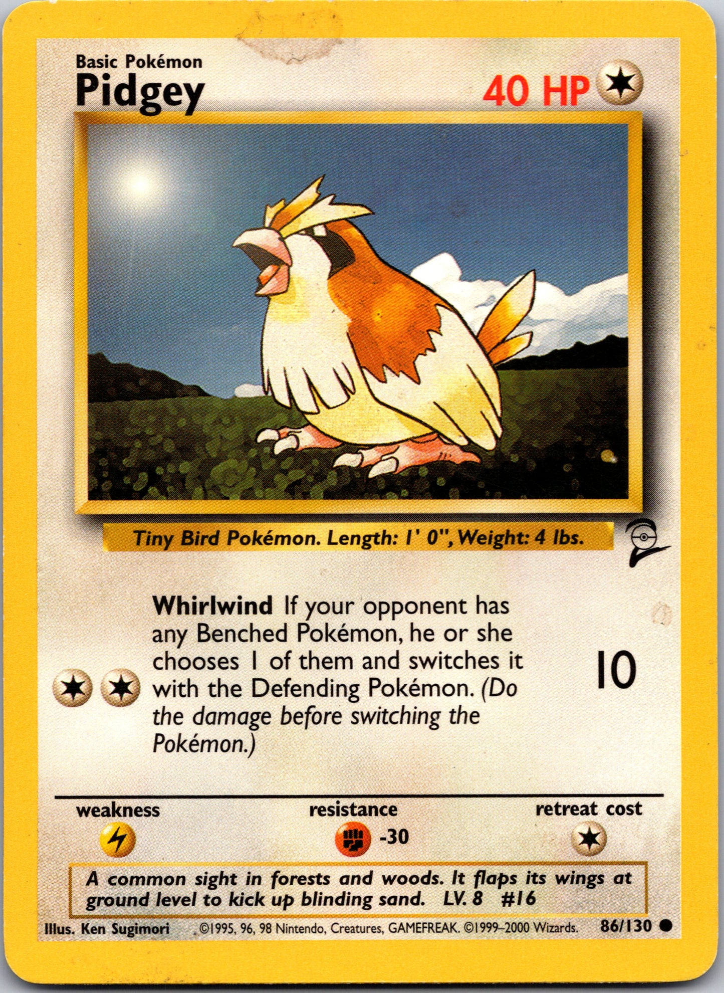 2000 Base Set 2 086/130 Pidgey Common A102