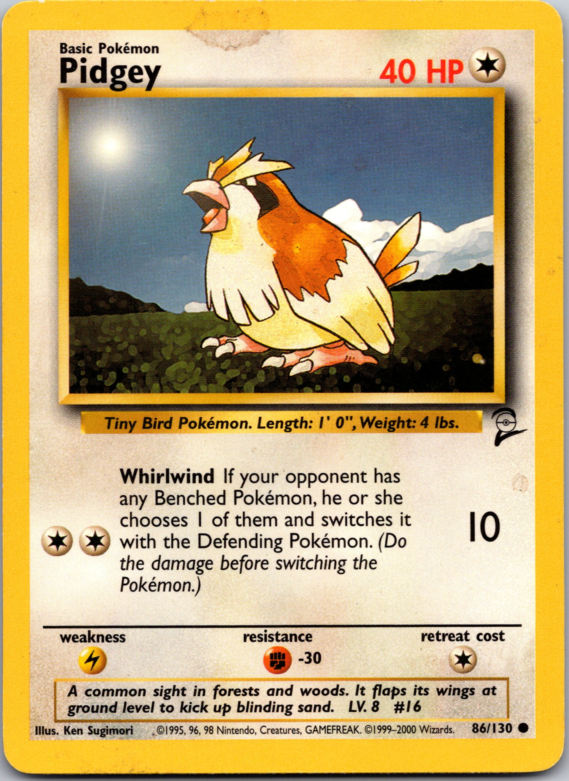 2000 Base Set 2 086/130 Pidgey Common A102